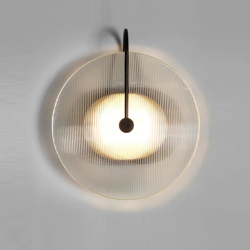 

Postmodern designer living room glass wall lamp, simple modern hotel bedroom bedside model room background wall wall lamp
