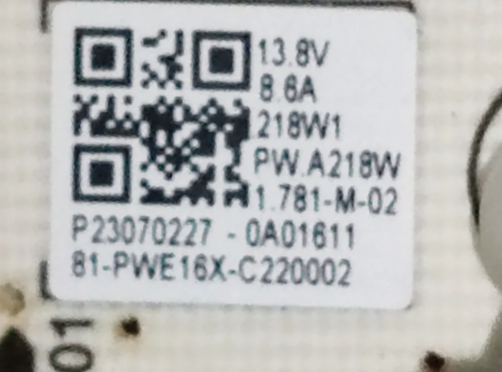 PW.A218W1.781 81P-PWE16X-C 220002    Placa de alimentación de TV LED, probada bien, foto física 138V 218W
