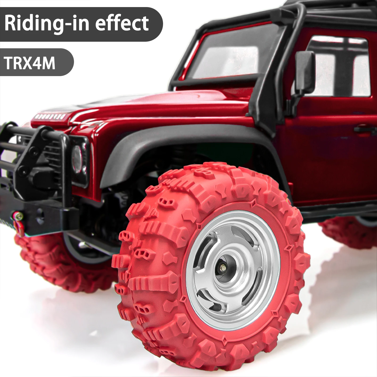 Conjunto de pneus com aro de metal Beadlock de 1,3 polegadas e roda de 1,45 polegadas atualizado para carros RC OKHL para carros RC Crawler 1/18 1/24 TRX4M SCX24 AX24 FCX24 Peças