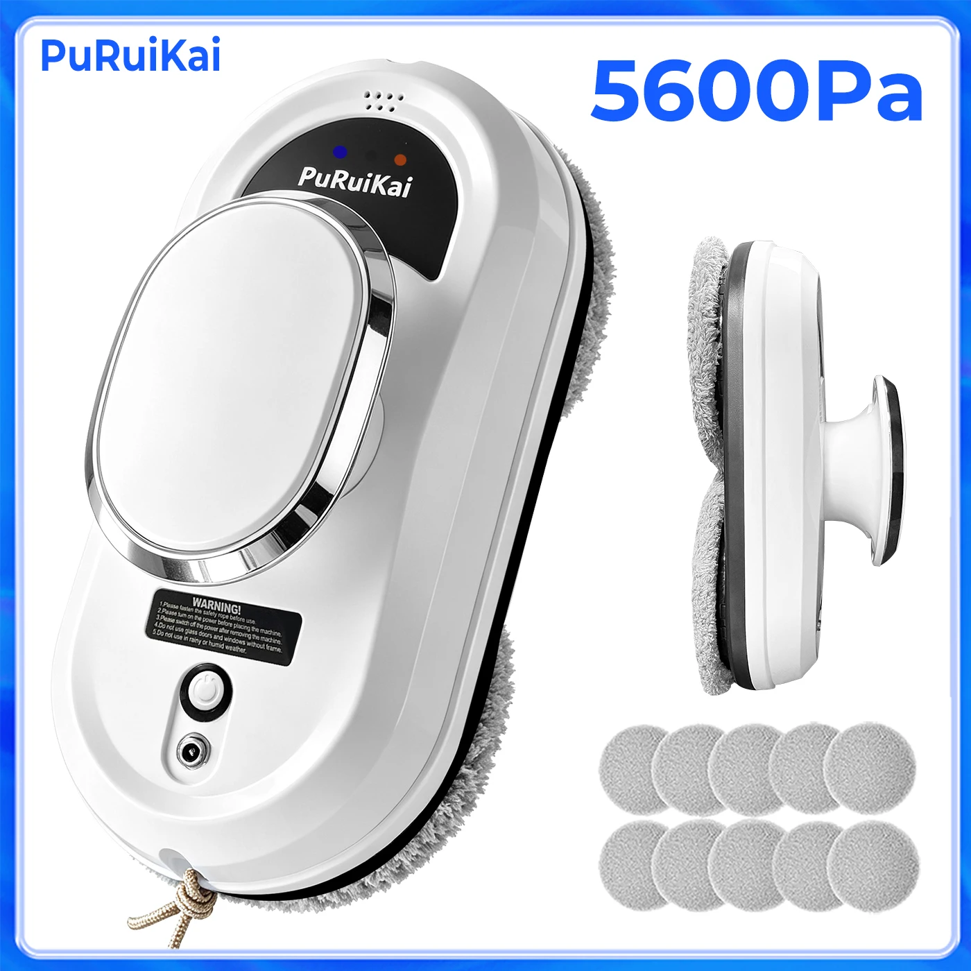 Robot de nettoyage de vitres intelligent PuRuiKai 01, nettoyage de vitres entièrement automatique, corde d'escalade de 5 mètres, câble d'extension de 4 mètres, modèle le plus vendu