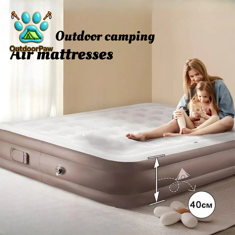 Outdoor Portable Air Mattresses Nature Hike Picnic Comfortable Electric Inflatable Mattress Family Overnight Camping Supplies
