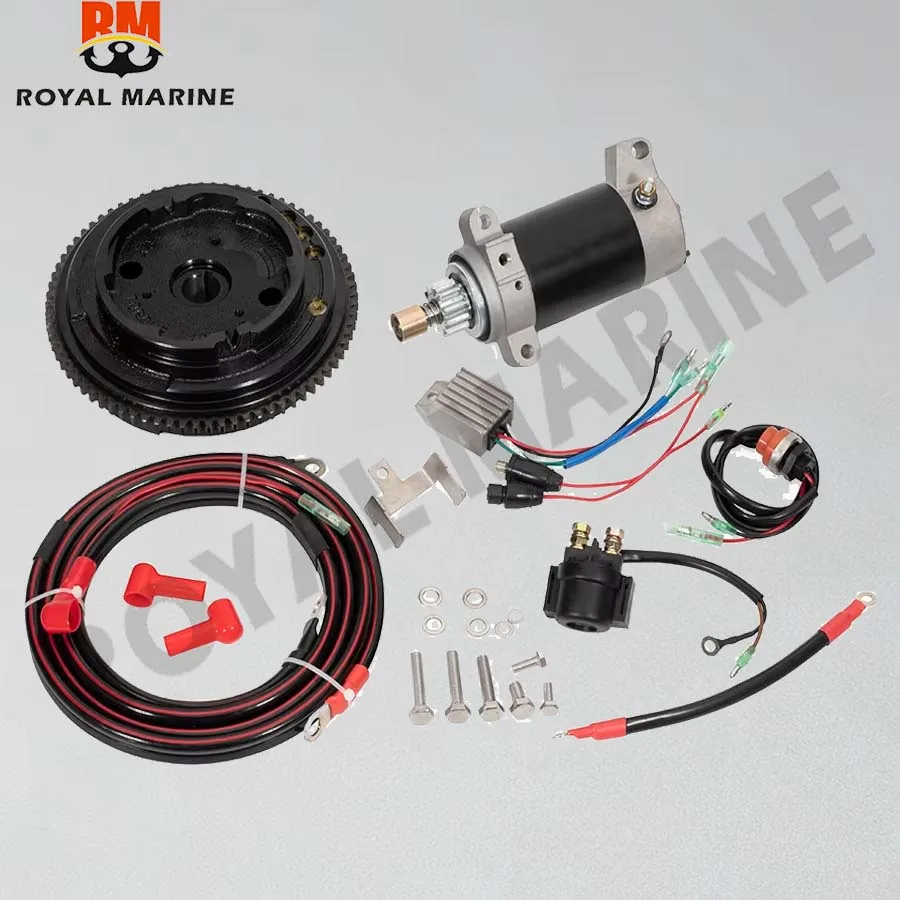 For YAMAHA F20 F20CEL CMHL ELECTRIC START Kit PARSUN 4T 20HP 362CC OUTBOARD STARTER MOTOR FLYWHEEL CABLE SWITCH CHARGE COIL AVR
