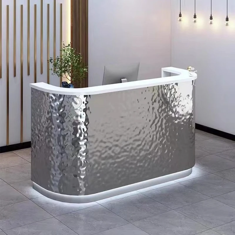 

&c Beauty Salon Stainless Steel Reception Desk Clothing Store Cashier Simple Modern Hair Salon Custom Bar Table