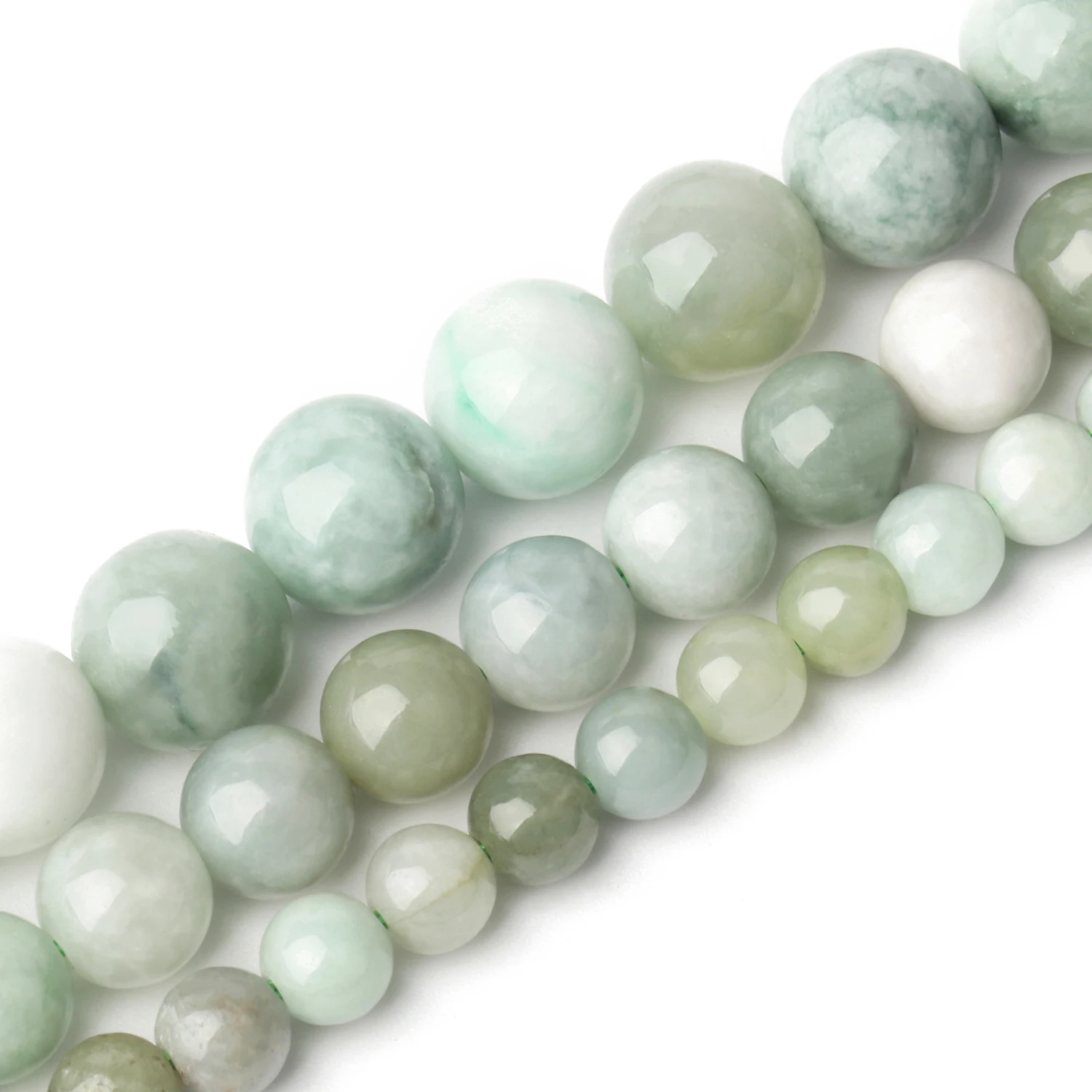 6/8/10mm High Quality Natural Stone Burmese Jade Beads Round Loose Spacer Beads for Jewelry Making DIY Charms Bracelets 7.5/15\'\'