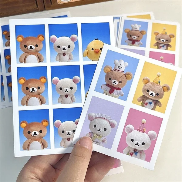 Steve 2pcs Set Cute Bear ID Photo Sticker