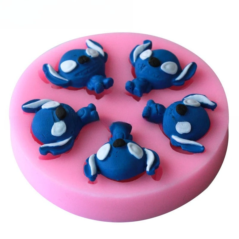 創造性ディズニーステッチチョコレートシリコーン型フリップキャンディデコレーション型漫画ベーキングキッチン用品ケーキクッキー型
