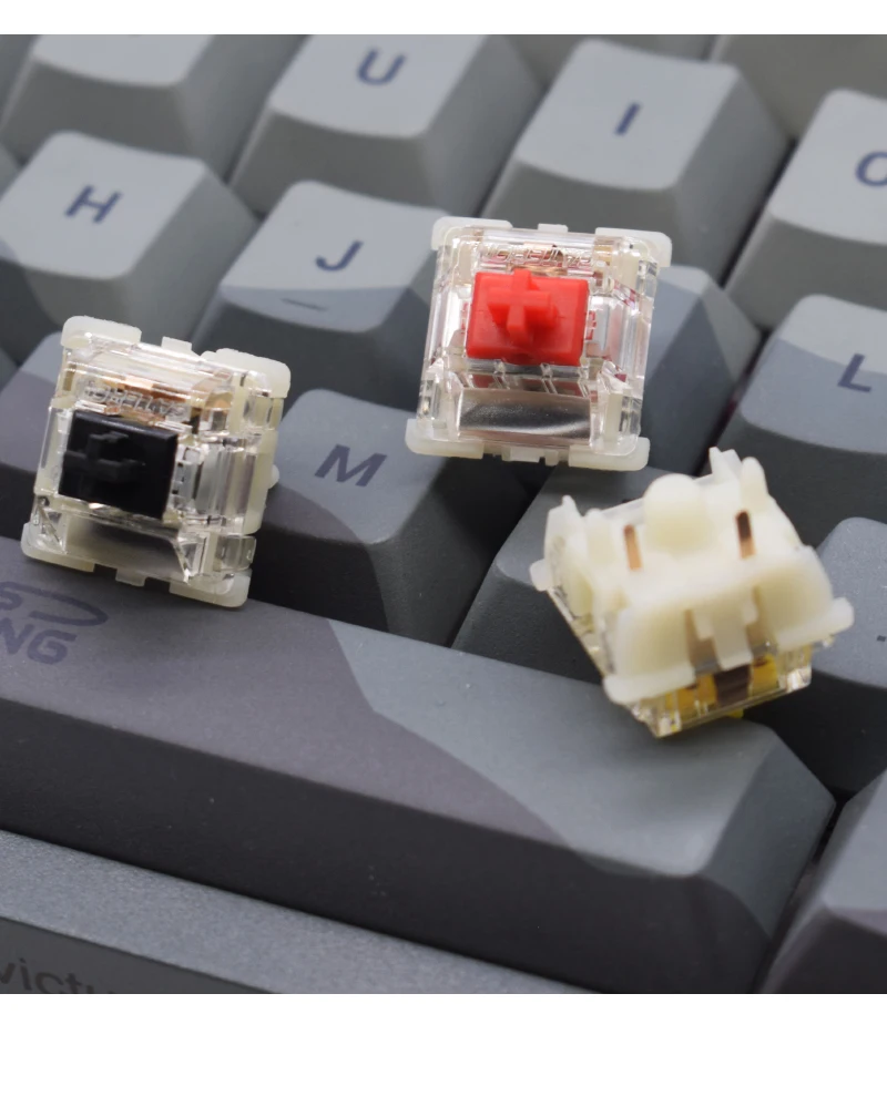 Przełączniki GATERON KS-9 Silent 2.0, 5-pinowe, liniowe, żółte, czerwone, czarne, białe, RGB SMD, DIY, hotswap, 35 sztuk w opakowaniu, do klawiatur mechanicznych. — zdjęcie produktu 5