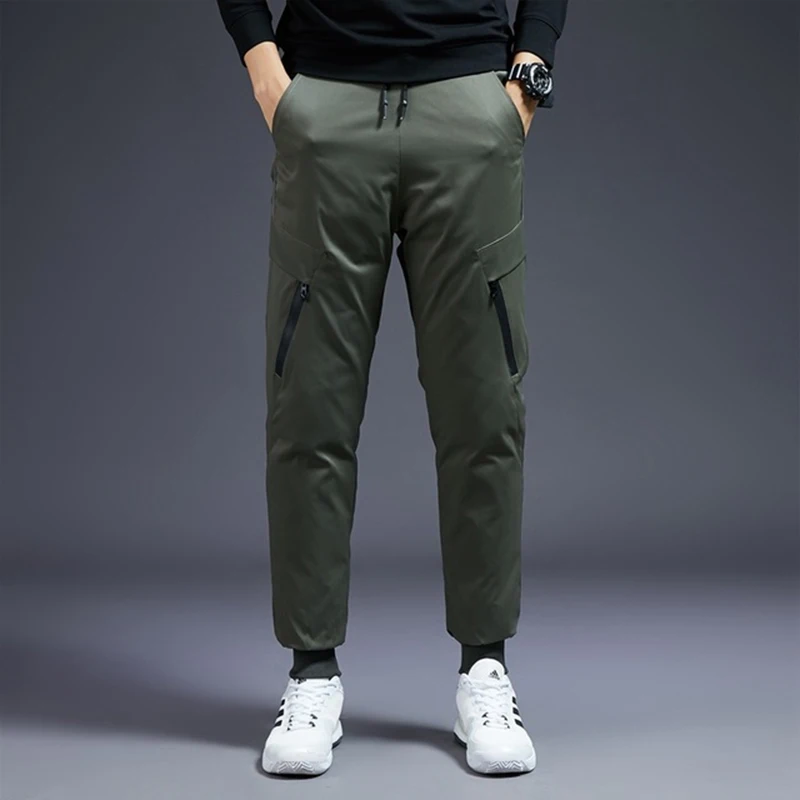 

Trendy 2022 Winter 90% White Duck Down Casual Pants Men's High Quality Thicken New Waterproof Snow Stylish Padded Trousers