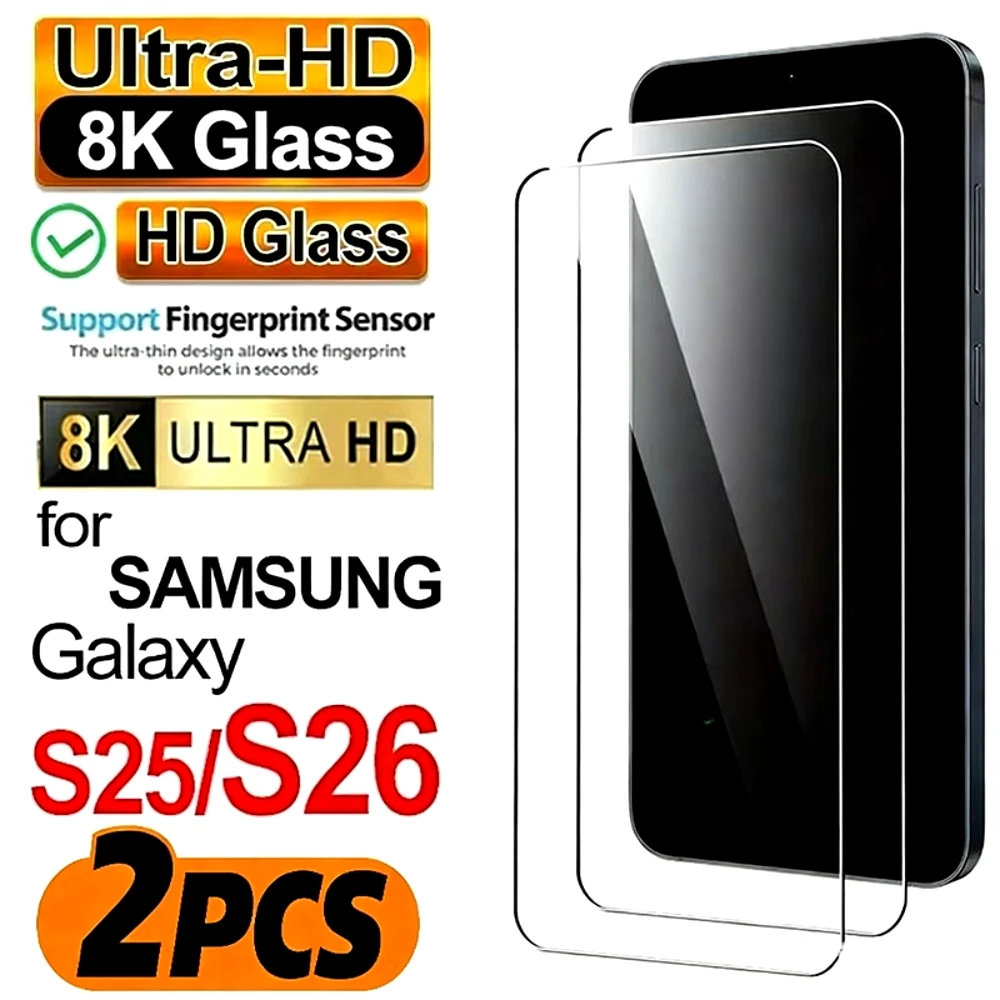 

Защитная пленка HD для экрана Samsung Galaxy S26 S25 S24 Ultra S23 S22 S21 Plus S25 S24 FE, 2 шт., полное покрытие, твердость 9H, закаленное стекло