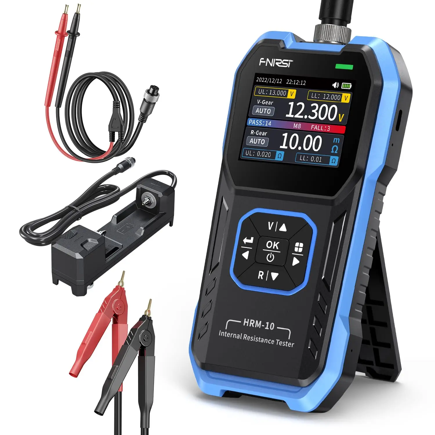 

HRM-10 Voltage Internal Resistance Battery Tester, Milliohmmeter 100V 200Ω, Car Battery Tester, Battery Checker Tester