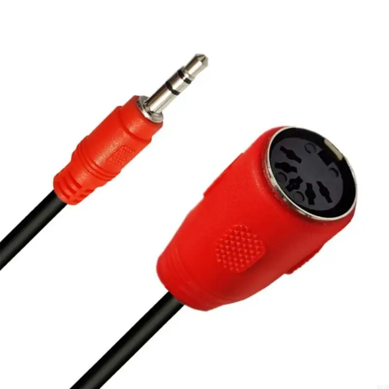 50cm Length 5Pin DIN Female to 3.5mm TRS Male Adapter Cord Cable for Music Equipment like Piano and Synthesizer