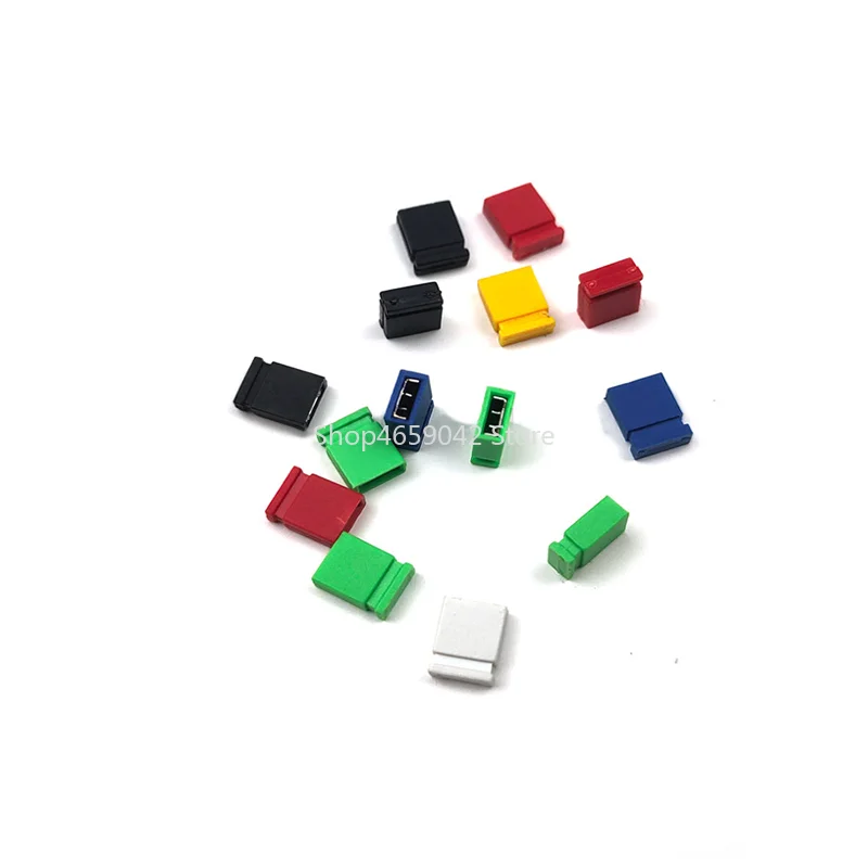 60pcs 2.54mm Pitch Closed Jumper Shorted Cap & Headers & Wire Housings 2.54MM Shunt Red Black Yellow White Green Blue