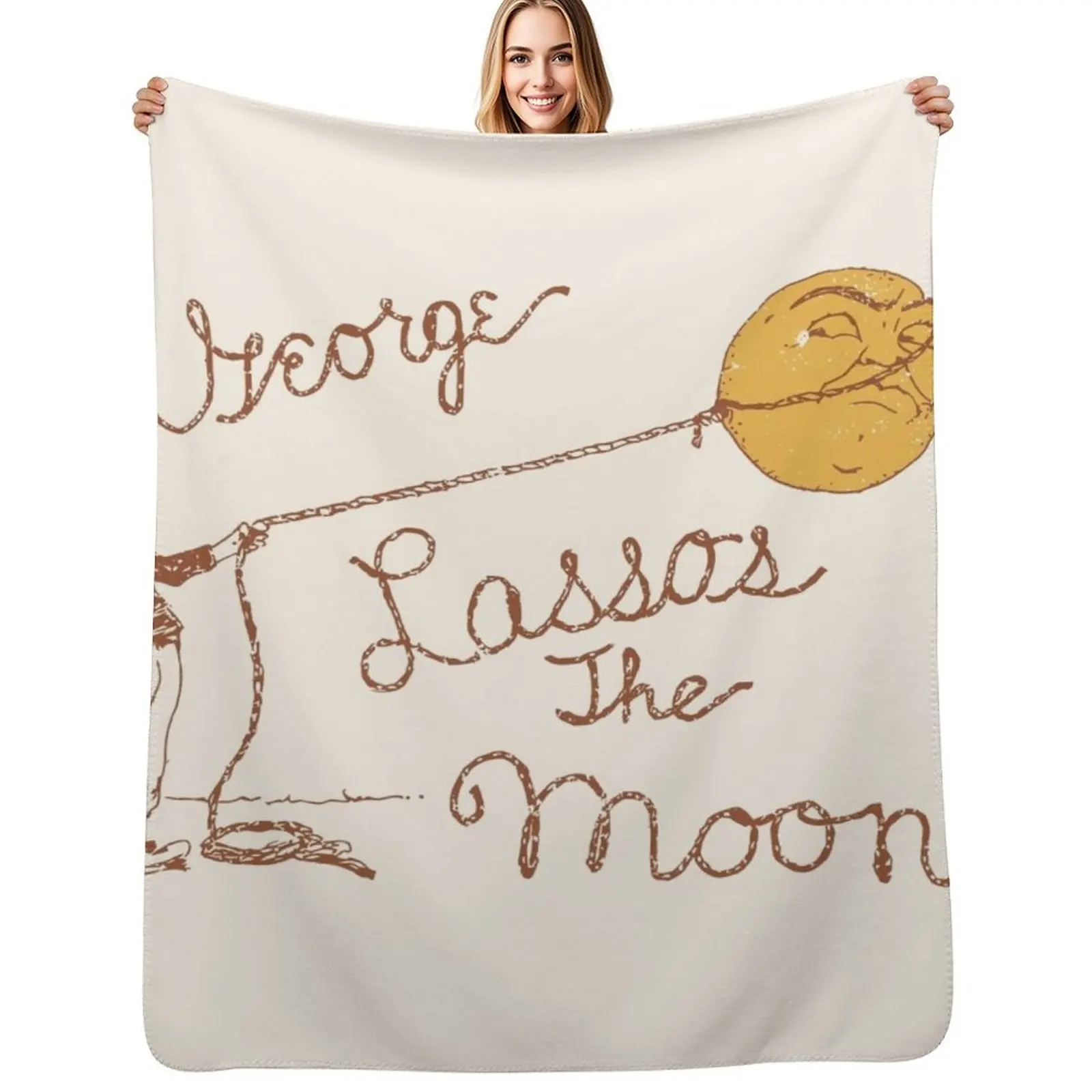 

George Lassos the Moon Throw Blanket Warm Comfortable Blanket for Office Napping