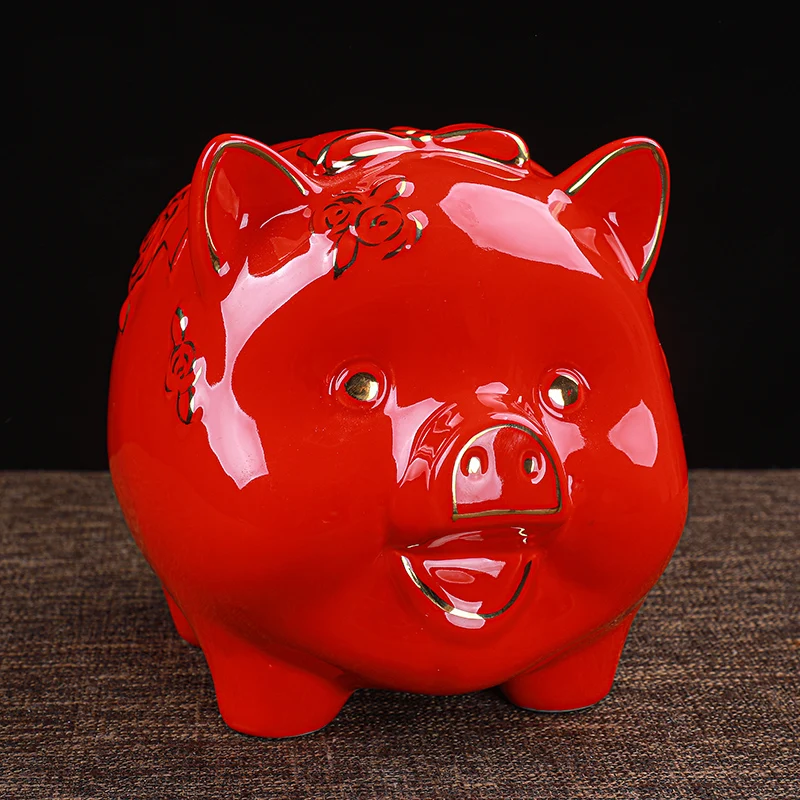 

Coin Wedding Money Box Secret Adult Hidden Safe Ornament Ceramic Pig Piggy Bank Toy Paper Money Spaarpot Home Decoration