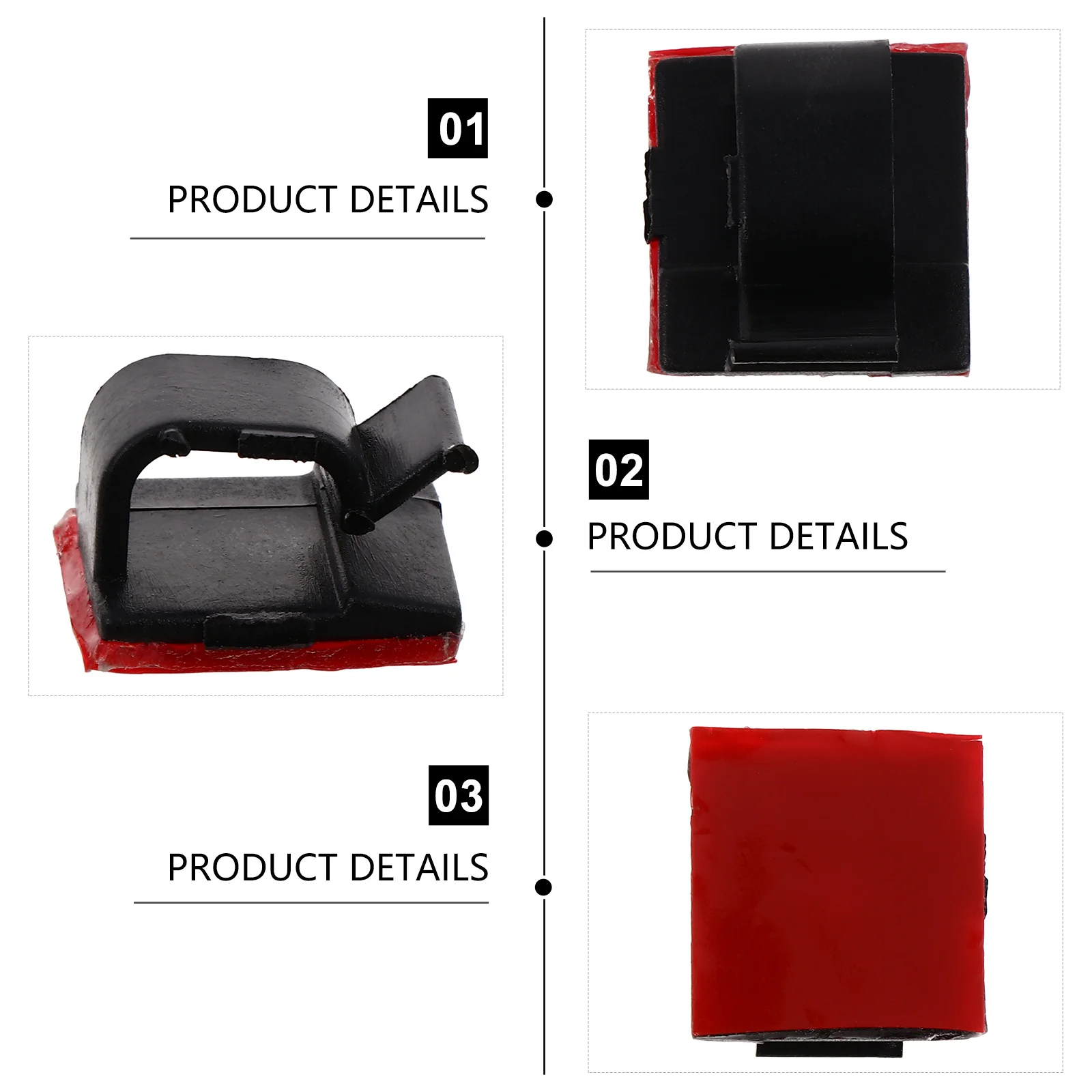 

20Pcs Adhesive Cable Clips Cord Holder Wire Organizer Plastic Self-Adhesive Cable Management for Desktop Chargers Computer