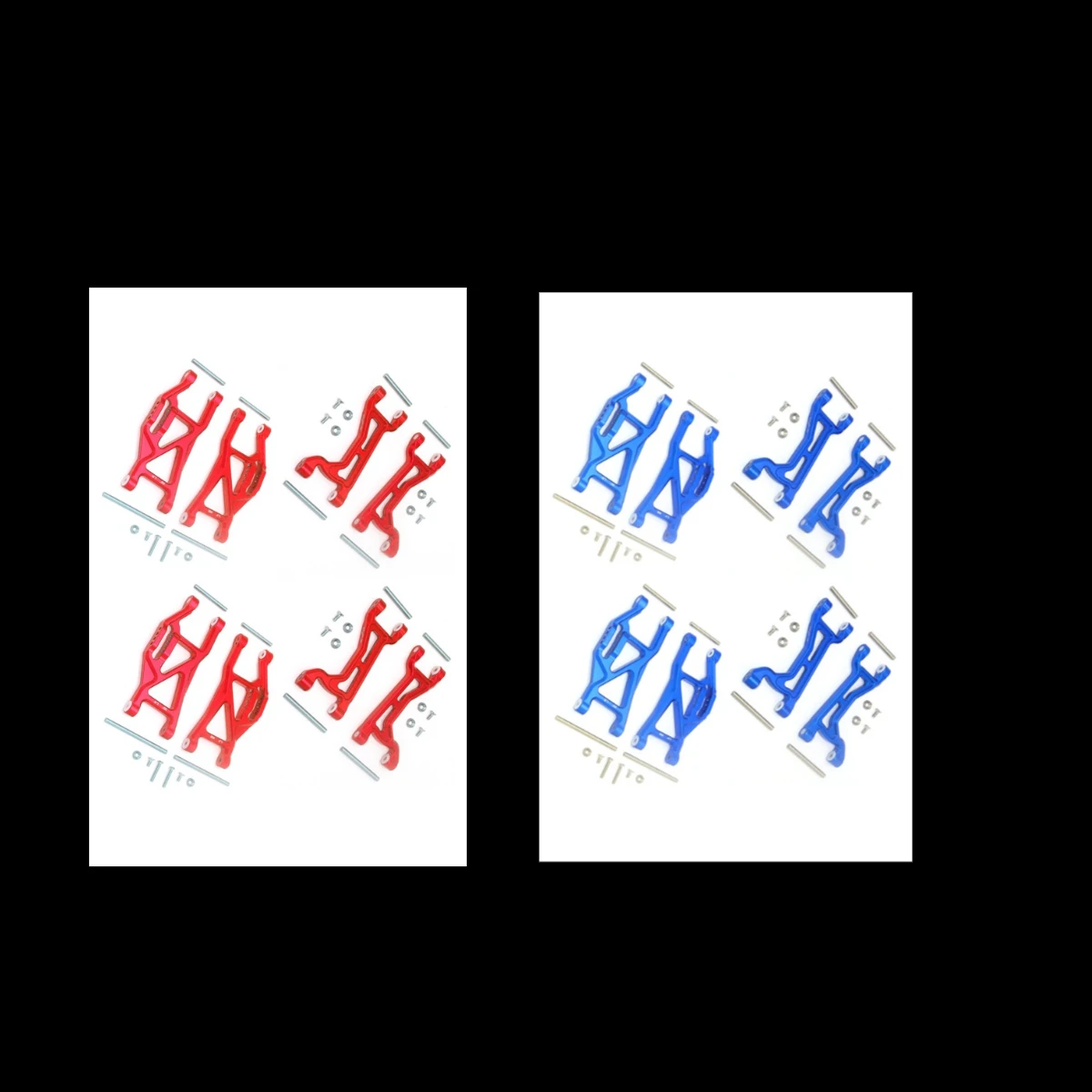 Brazos superiores + inferiores delanteros + traseros de aluminio GPM para camión 1/10 4WD MAXX MONSTER-89076-4