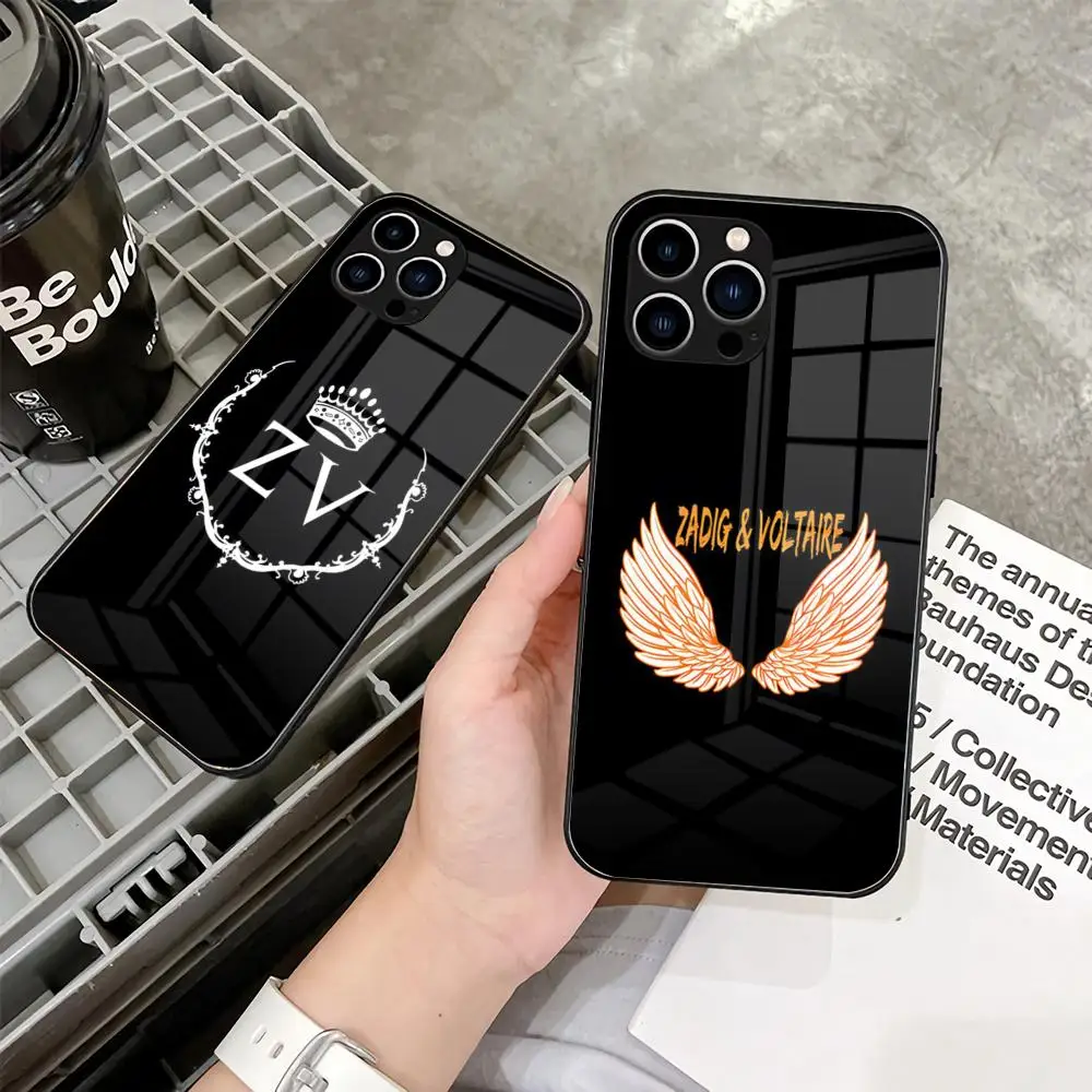 Z-ZADIG V-VOLIAIREs Phone Case 2024 new For IPhone 16 15 14 Pro 13 11 12 XR XS MAX 7 8 Plus 13 tempered glass Covers