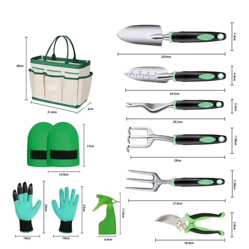 11 pcs steel heavy garden tools juicy bonsai trowel garden hand tools set with bag