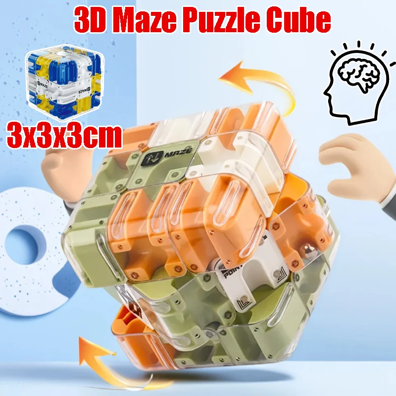 

Головоломка-лабиринт Maze Cube: Игровой набор с катящимся шариком для детей, развивающий логическое мышление, снимающий стресс, увлекательная развивающая игрушка-головоломка