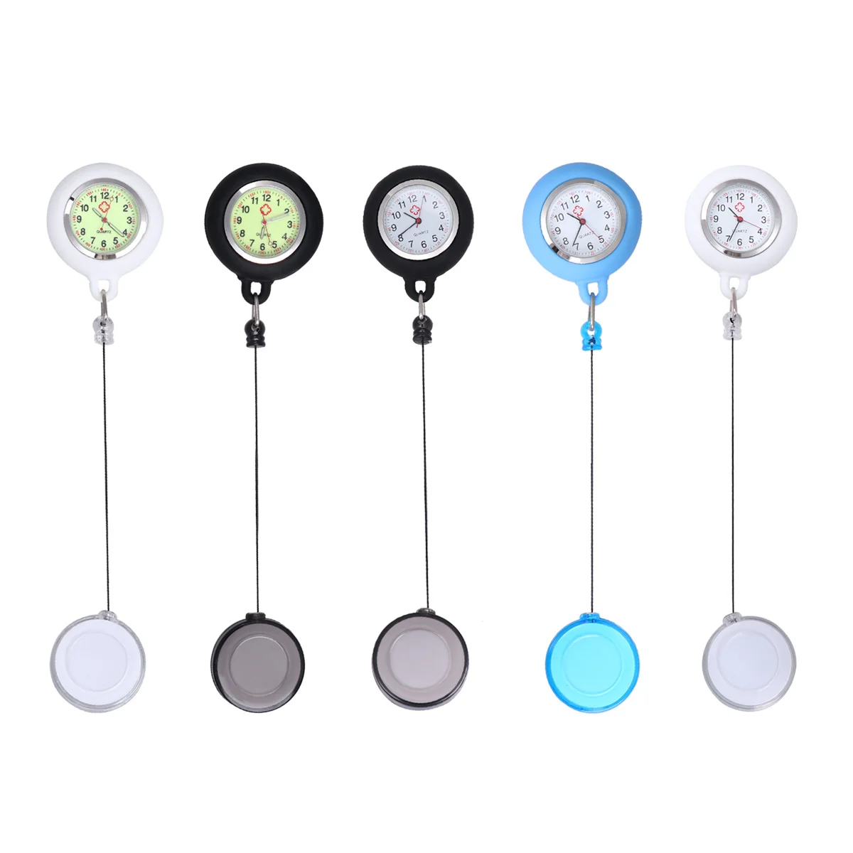 Pocket Watch Digital Badge Reel Clip-on for Student Men's Watches Hanging Nurse Table