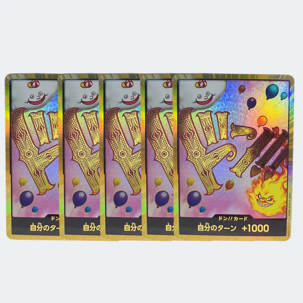 5 pezzi in un unico pezzo versione giapponese in oro DON!!! Carte da collezione The Best PRB-01 Zoro Ace FOIL NM Rifrazione Flash Toy Regali