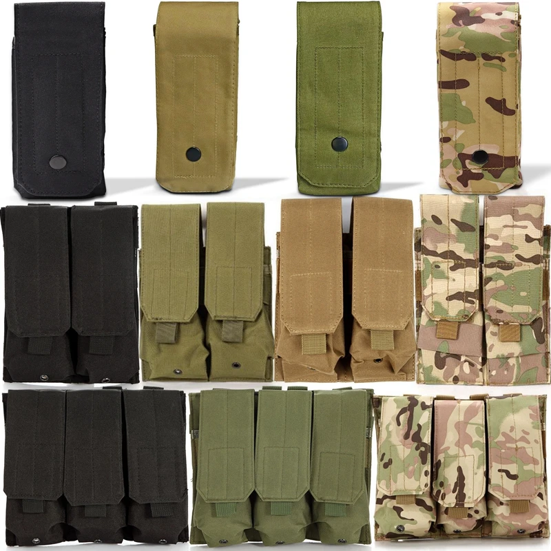 

M4 M16 Magazine Pouch Tactical Single Double Mag Bag Outdoor Molle Open-Top Magazine Pouch for Glock 92F Torch Bag Triple Bag