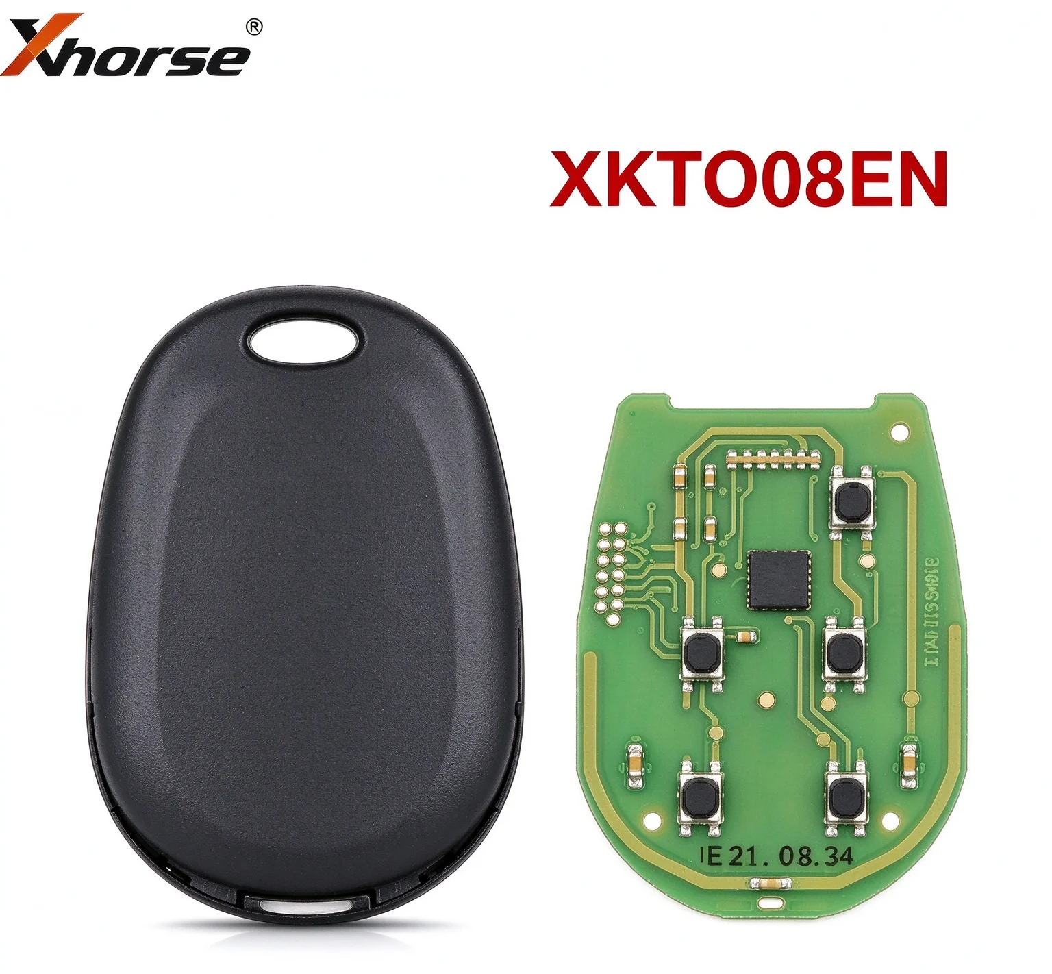 horse XKTO08EN Wired Car Remote Key 5 Buttons Lock Unlock Door Panic Keyless Entry Fob with Programmable Green PCB Circuit Board