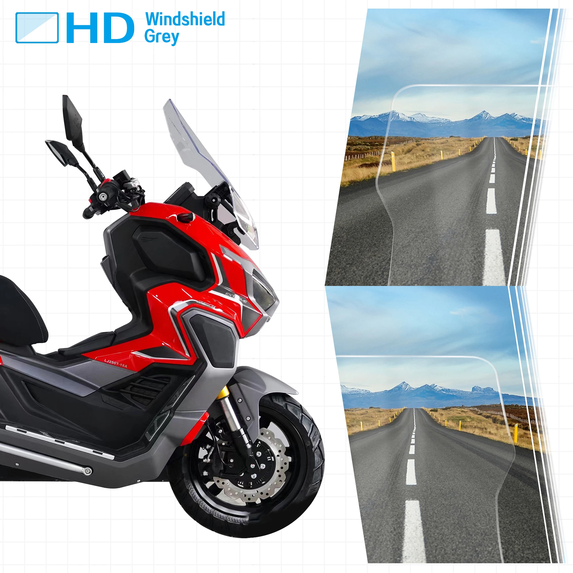 Motorcycle Touring Windshield FOR longjia XDV300i XDV 300i Heighten 60cm 65cm Windscreen Wind Deflector Protector