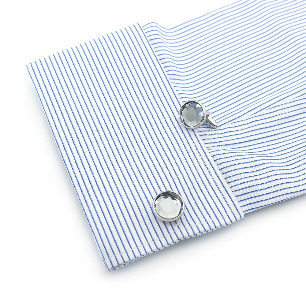 New Arrival Minimalist and Luxurious Style Crystal cutting Design Cufflinks Men\'s Shirt Suit Accessories Wholesale&Retail