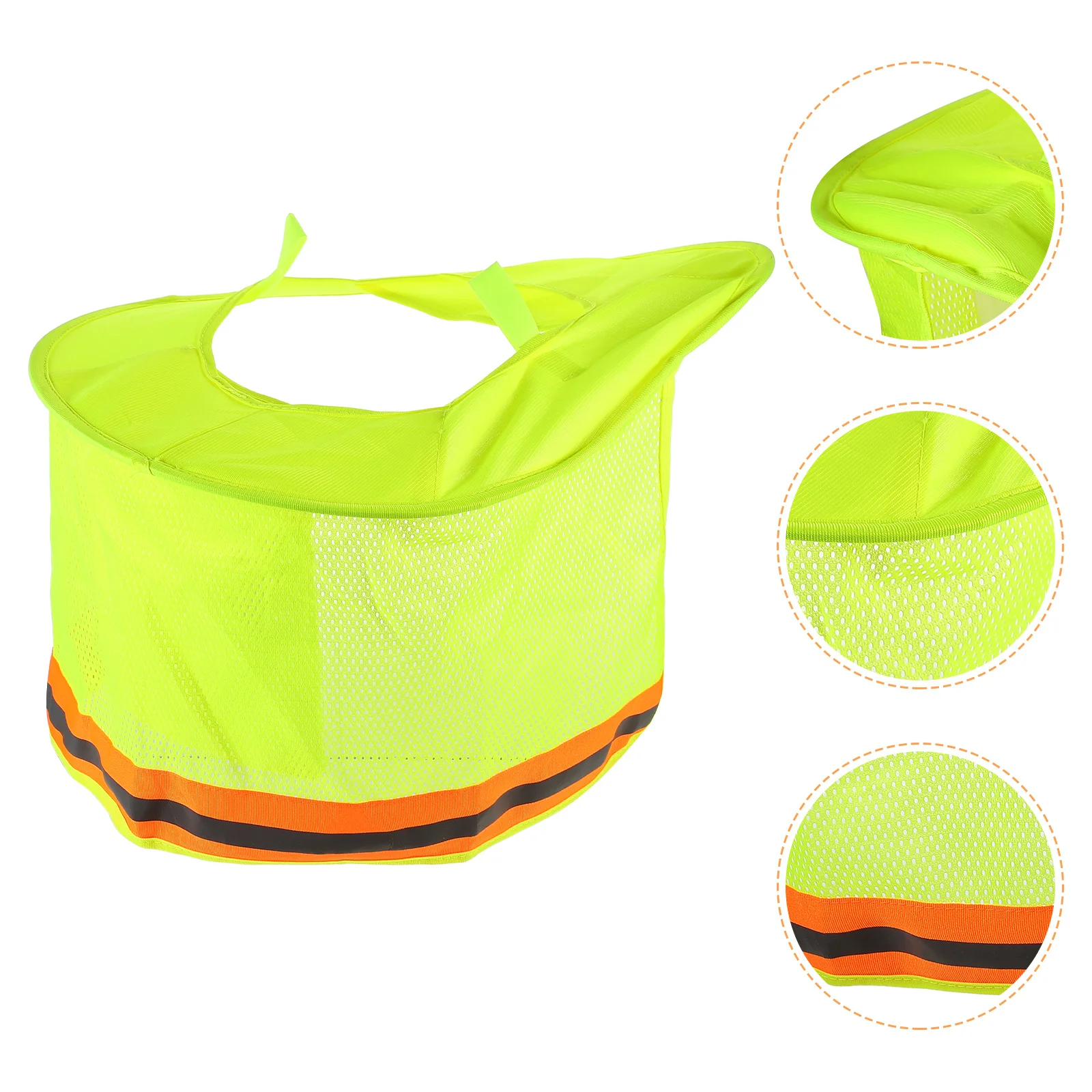 غطاء قبعة شريطي عاكس عالي الوضوح قابل للتنفس شبكي للرقبة درع واقي من الشمس غطاء قبعة صلب للسلامة في الهواء الطلق #5