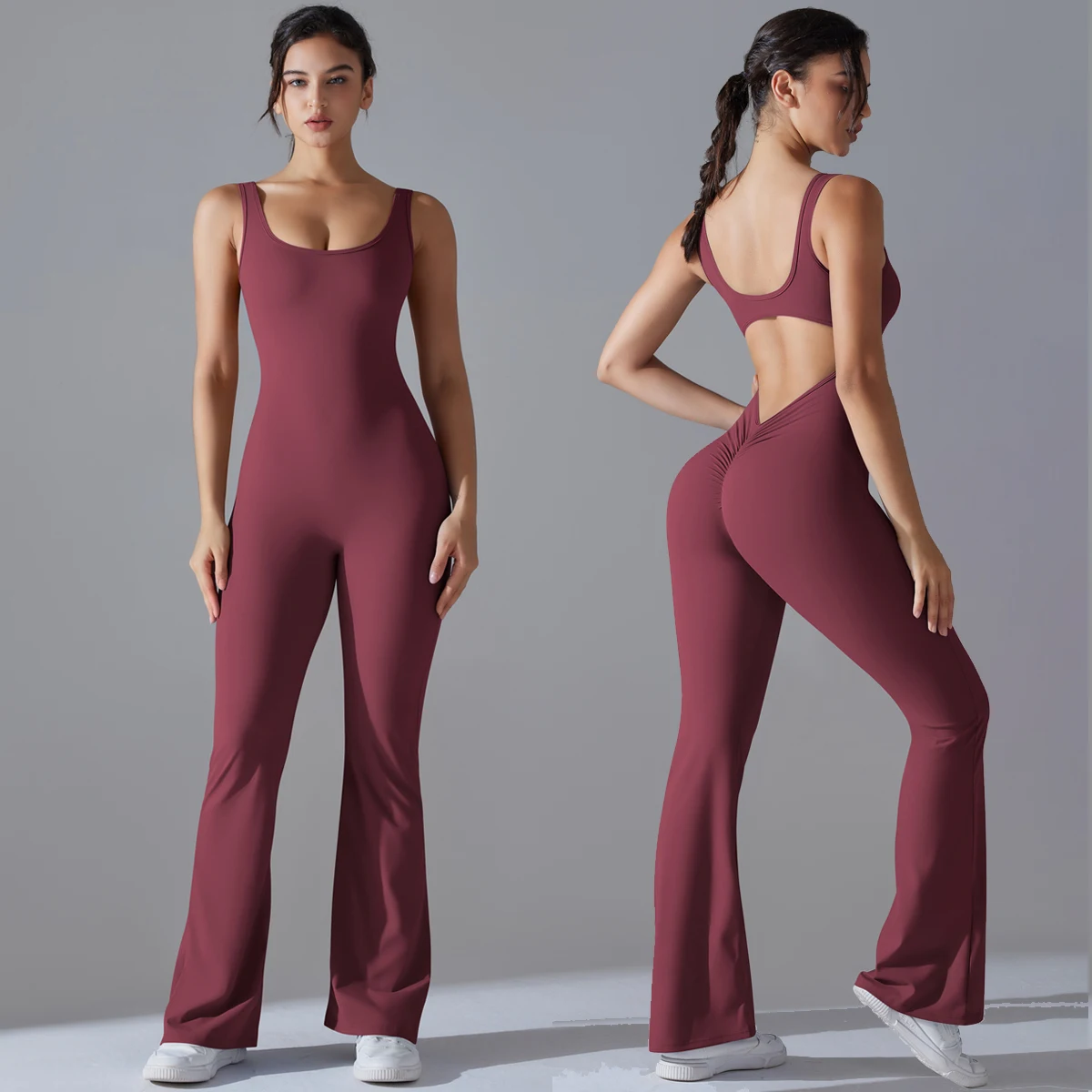 

Sexy Back V Jumpsuit Gym Set Women Training Yoga Suit Sportswear Women Sports Jumpsuit Fitness Rompers Stretch Workout Bodysuits