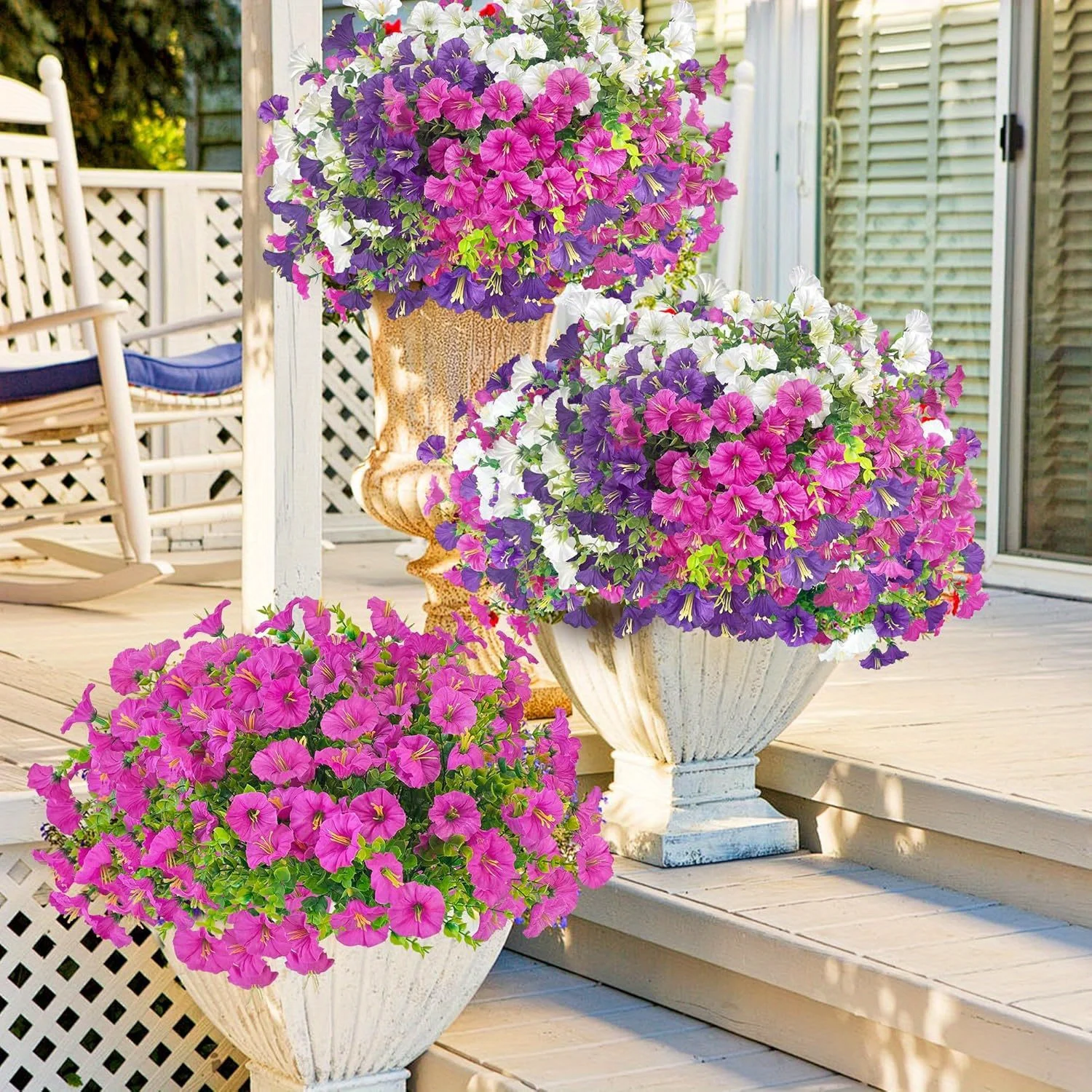6/9er-Pack Künstliche Blumenmischung aus Seidenblumen für Frühlingsdekorationen im Innen- und Außenbereich, Haus, Garten und Zimmer – Detail 6