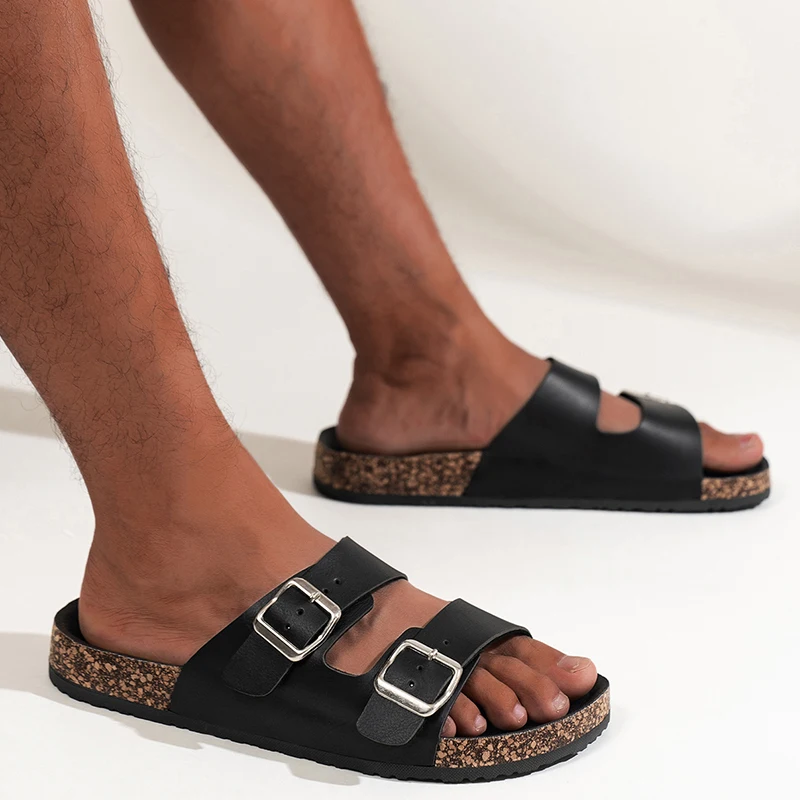 Einfacher und modischer Schnallenbezug für Herren, flacher Absatz, einzeiliger Zug, mehrere Größen