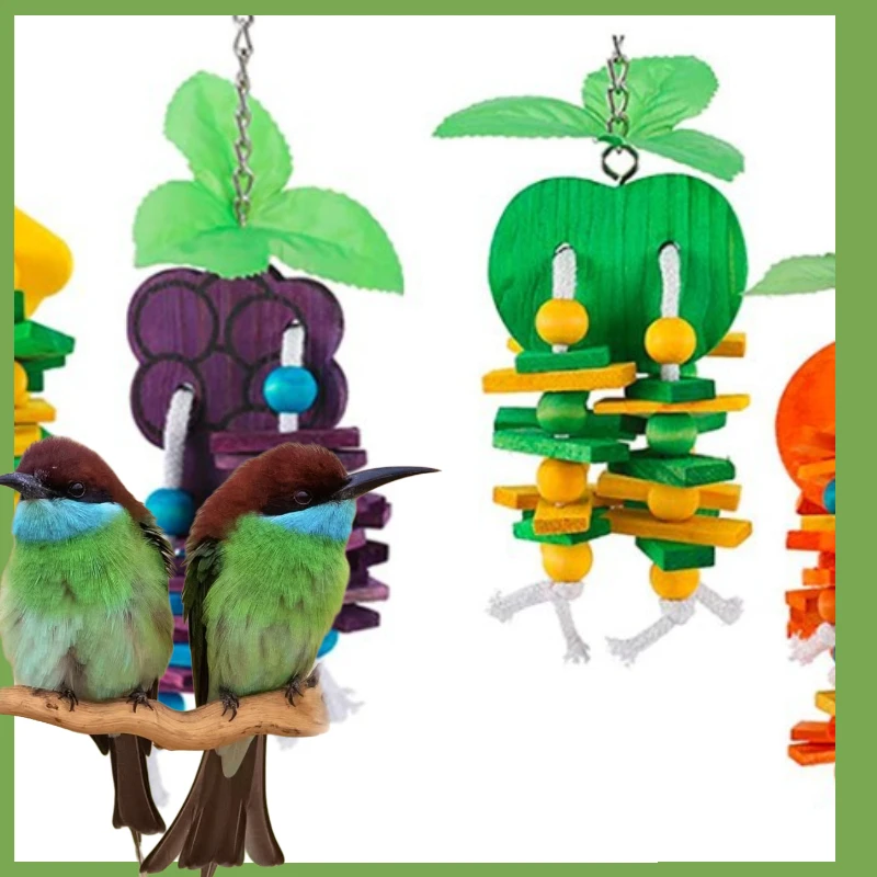 

Деревянный попугай, игрушки, птица, жевательные подвесные жевательные игрушки, разноцветный попугай, формовочные блоки для птиц, попугаев, попугаев, игрушки для птиц