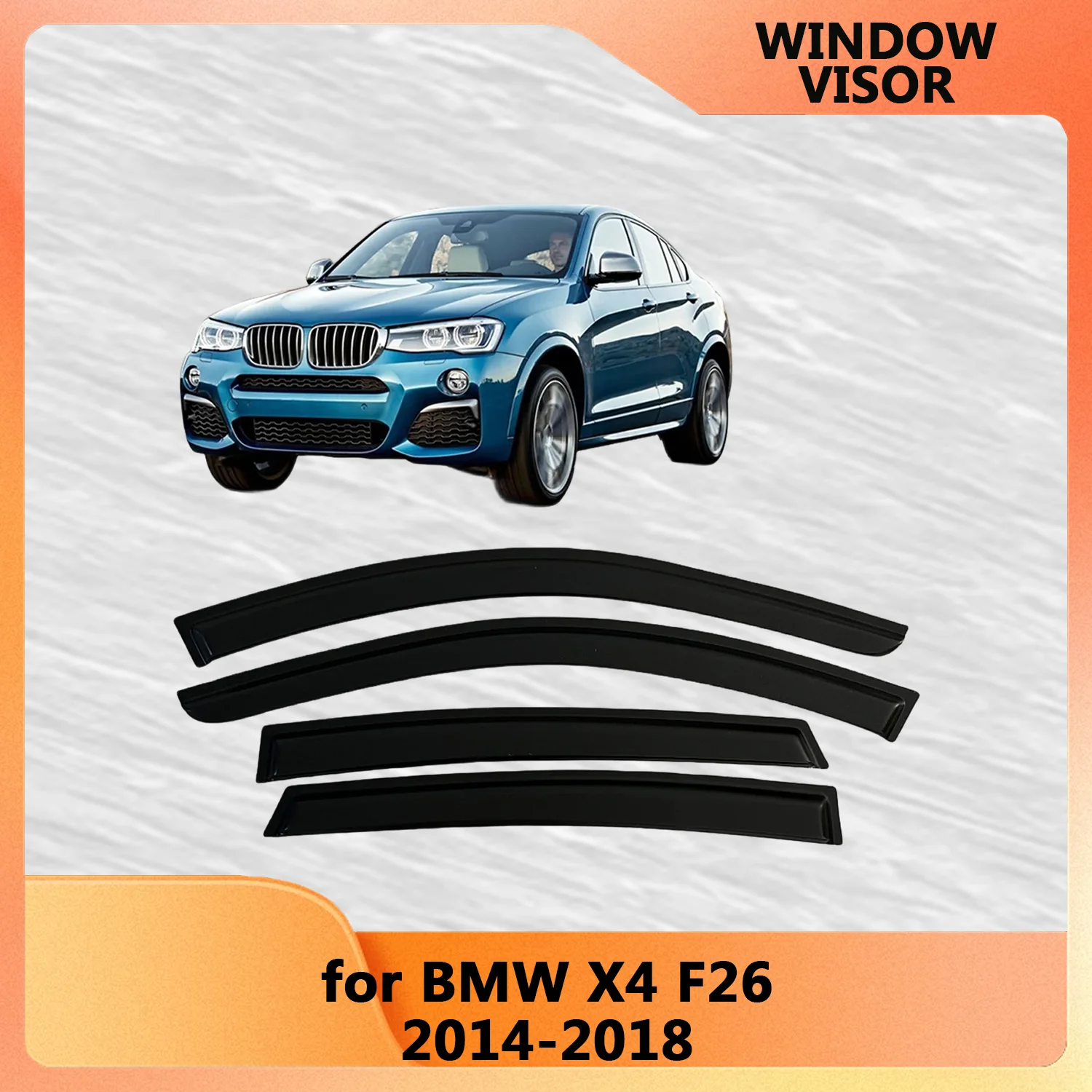 

Для BMW X4 F26 2014 2015 2016 2017 2018 ветровые дефлекторы защита от дождя дверной козырек вентиляционные шторы аксессуары для оконного козырька