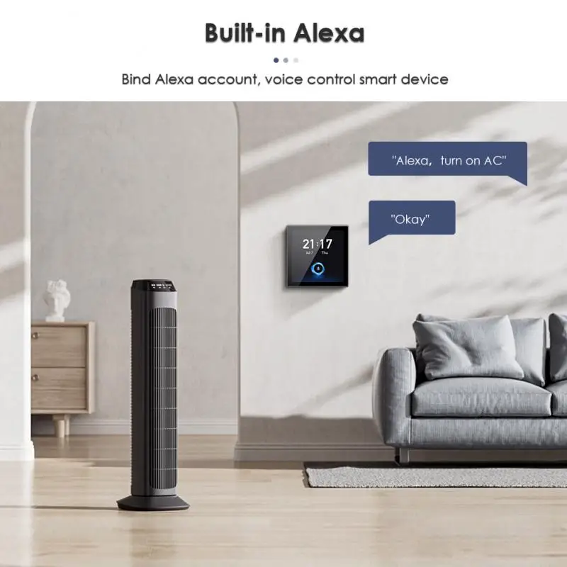 Tuya لوحة تحكم ذكية بشاشة تعمل باللمس متعددة الوظائف ، تحكم مركزي مدمج من Alexa ، جديد ، 4 بوصة