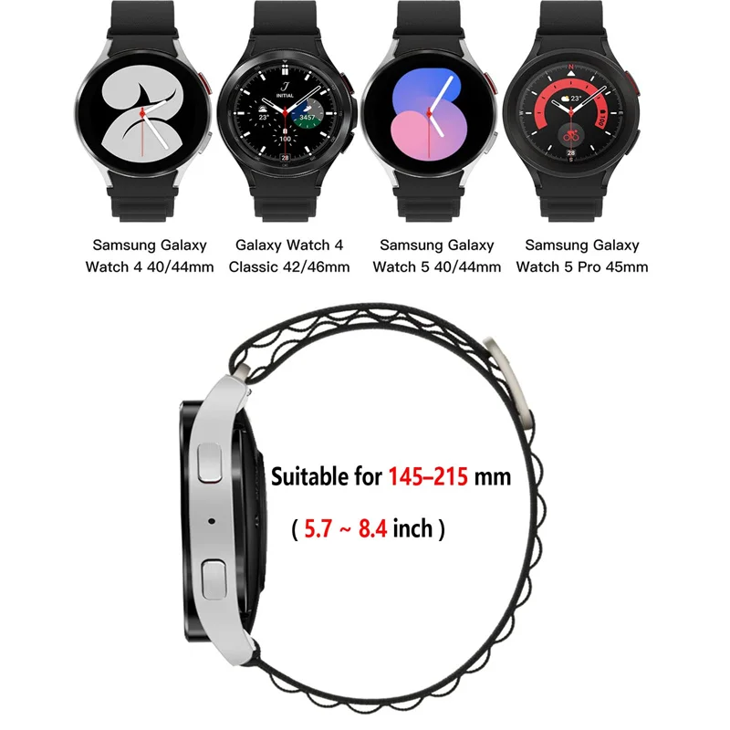 Alpine Loop For Samsung Galaxy Watch 6-5 Pro-4 44mm 40mm band sport G-hook Nylon No gaps bracelet Watch6 Classic 43mm 47mm Strap