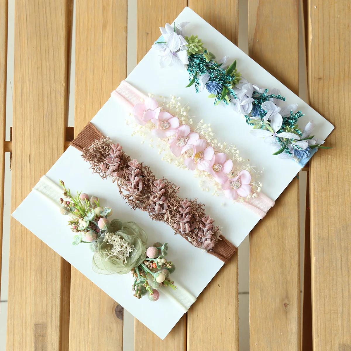 Newborn Floral Headband Jersey Flower Hairband Photo Shoot  Cute Girl Baby Pearl Tieback Photography Props Headband