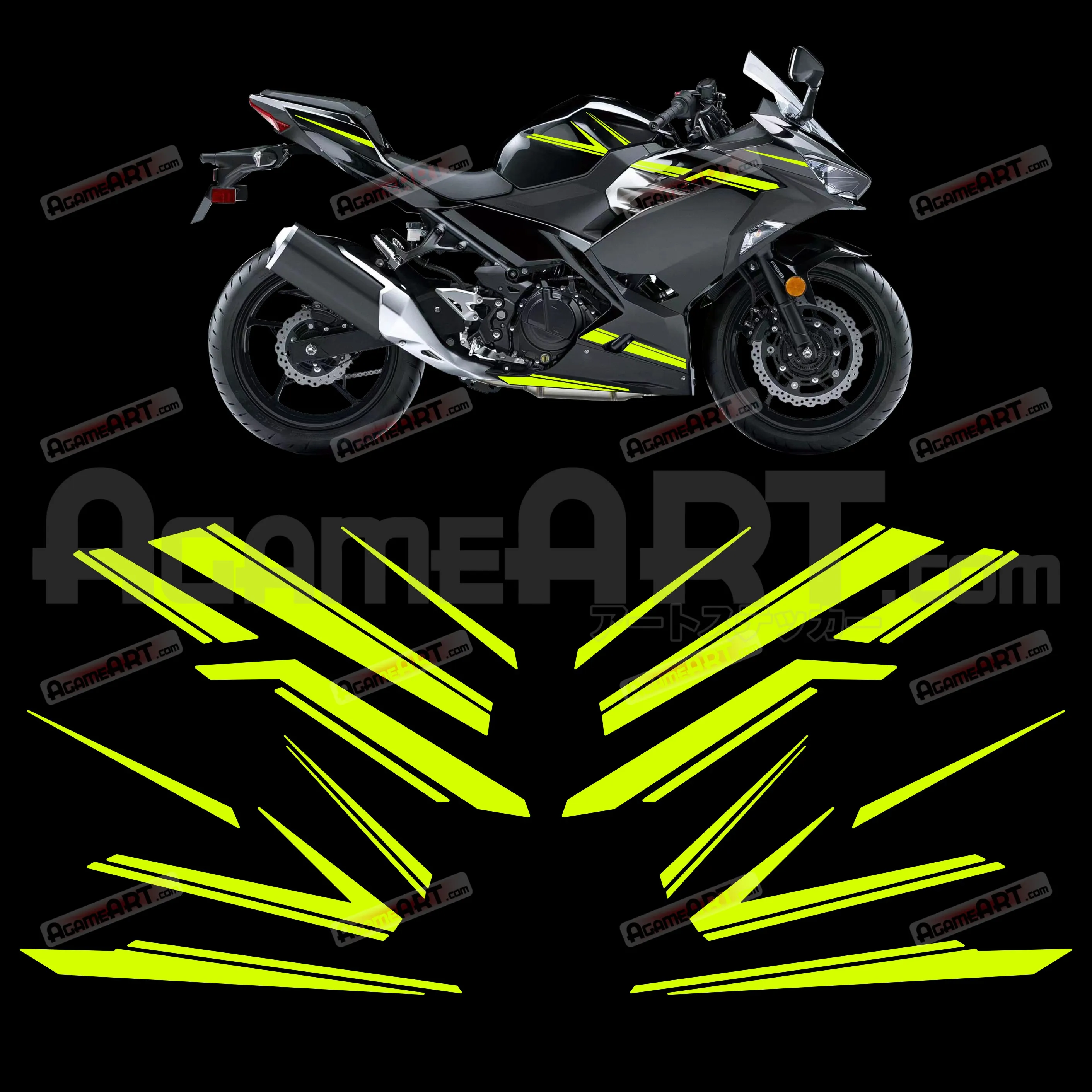 Motorcycle guard plate accessories stickers FOR KAWASAKI NINJA400 reflective waterproof modified decorative printing kit