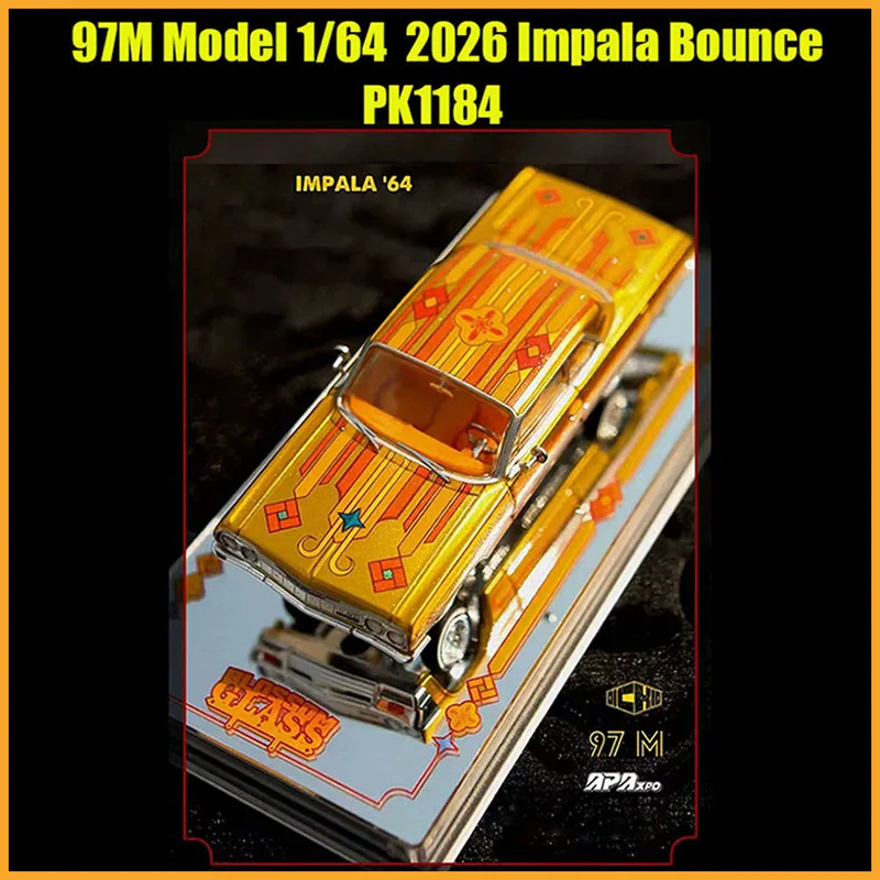 97M 1:64 Scale 2026 Impala Bounce Car Alloy Car Model For Collection Display & Holiday Gifts Toys