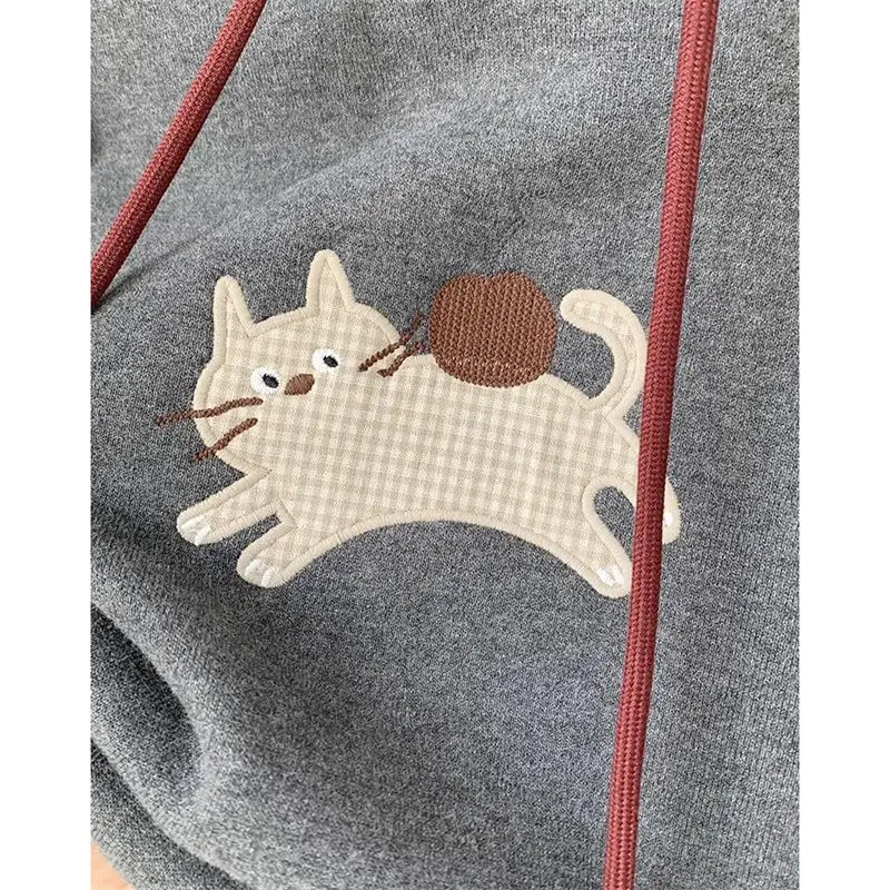 سويت شيرت أمريكي فضفاض بغطاء للرأس سترة نسائية كاجوال لتخفيض العمر #3