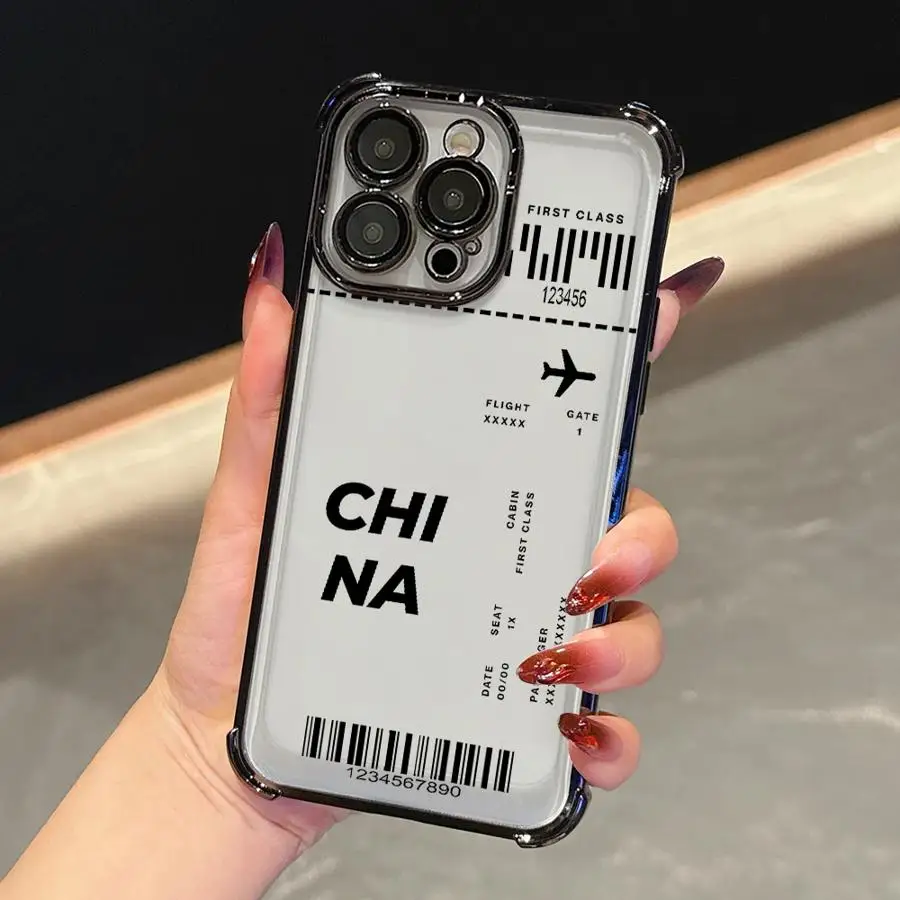 حافظة شفافة لهاتف آيفون 11Pro 17 Air 16e 11ProMax 13 12 11 Pro Max 16 15 14 Plus Travel China