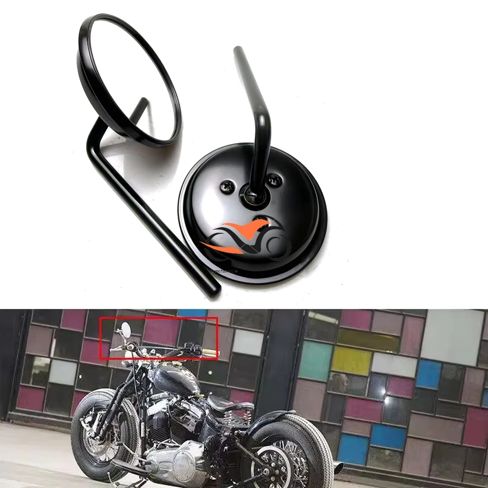 

M8 Motorcycle Rearview Mirror Retro Rear Mirrors Round Side Mirrors For Harley Dyna Bobber Chopper Sportster Old School Touring