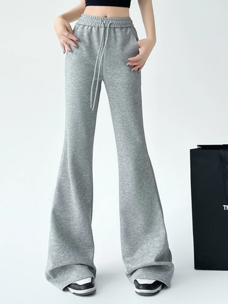 

New High Waist Slim Women Pants Solid Color Fashion Street Woman Pants Simple Basic Black Coffee Gray White Pants Female Chicly