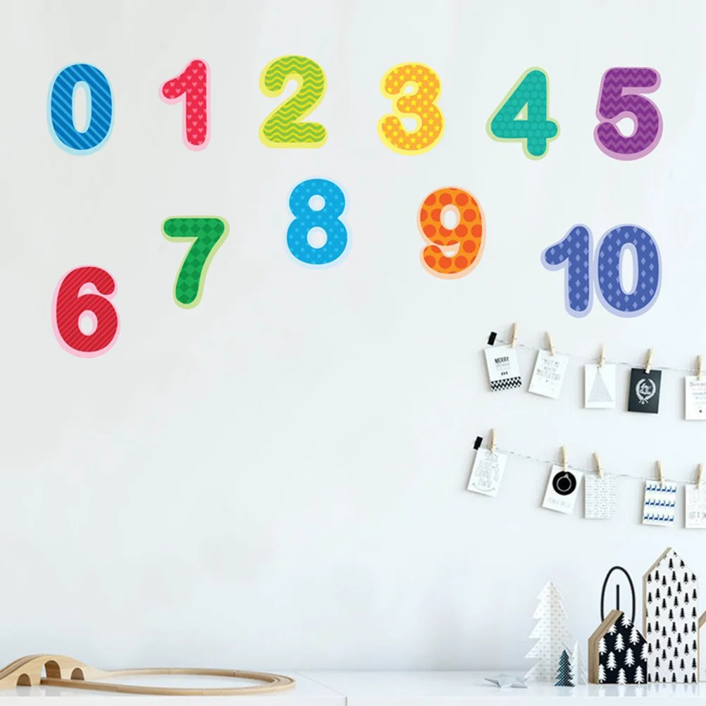 

Creative Number Wall Sticker Bright Color Easy to Apply Removable Decorative Decal for Kids Room Living Room Window Kindergarten