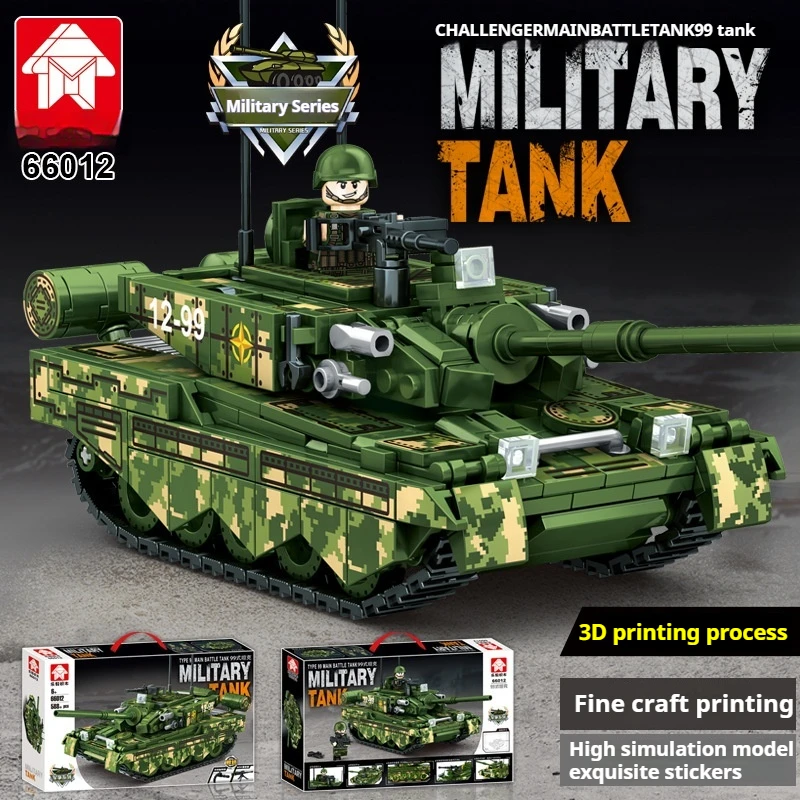 

New Children's Military Tracked Armored Vehicle Building Blocks Compatible M60 Tank Car Model Kids Toys Gift Box Interactive Toy