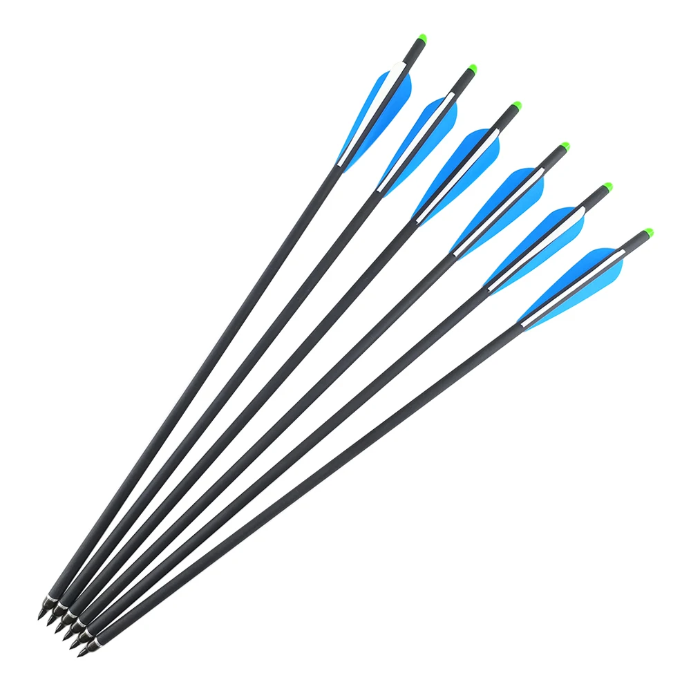 6/12PCS 16 17 18 19 20 Inches Carbon Arrows Crossbow Bolts for Hunting Archery