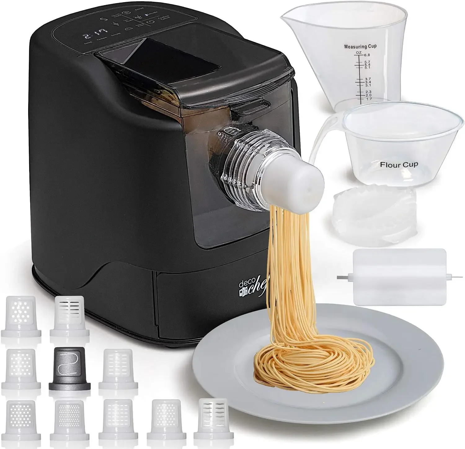 Chef Automatic Pasta Maker, Mixes, Kneads and Extrudes in 10 Minutes, 13 Interchangeable Pasta Disc Types with Built-in Sto