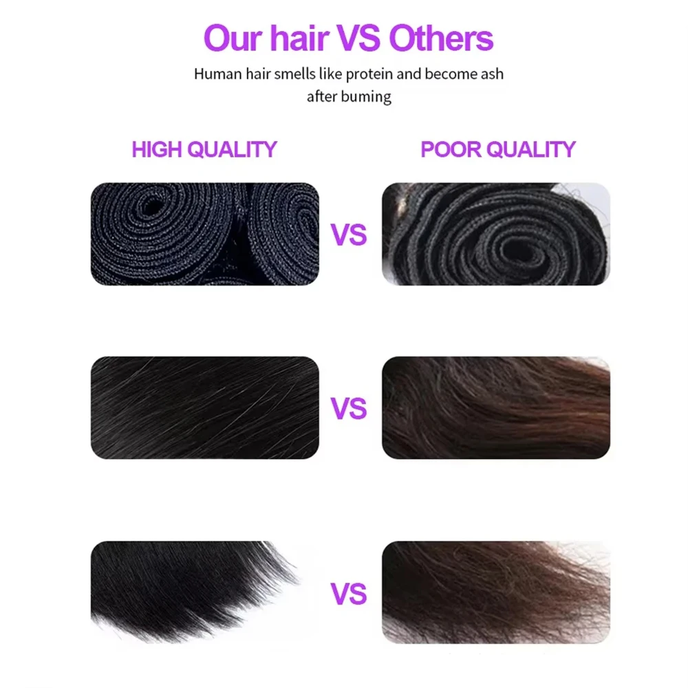 Straight Bundles Human Hair 12A Human Hair 4 Bundles Straight Hair 20 22 24 26 Inch Brazilian Human Hair Extensions image 6