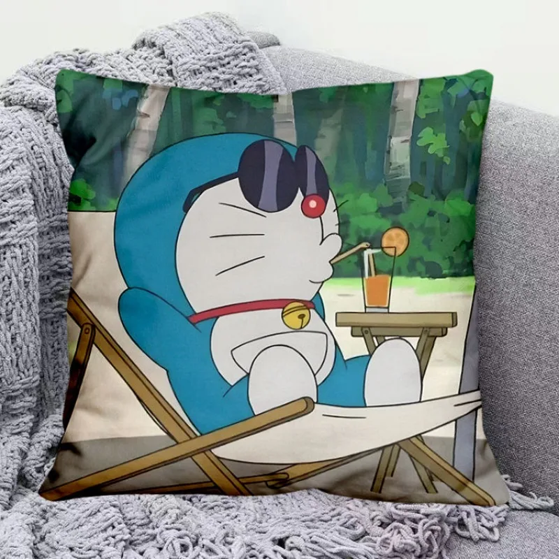 Almohada de dibujos animados de Doraemon, cojín sencillo y cómodo con personalidad creativa, decoración interior, regalo de vacaciones kawaii